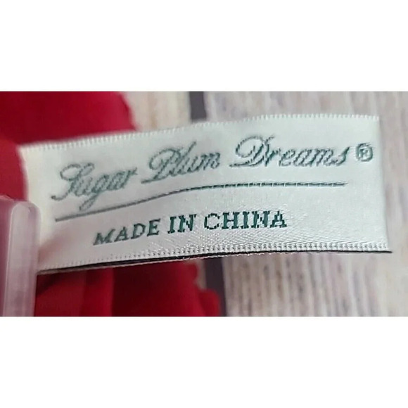 Sugar Plum Dreams Hooked Poinsettia Christmas Stocking Embellished 19.5" New - Picture 4 of 5